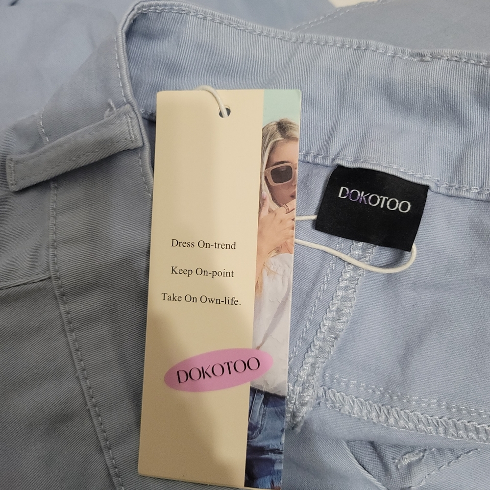NWT Dokotoo Iceland Blue Wide Leg Women's Pants 27"Waist Size 4 - Picture 15 of 16